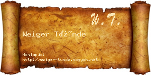 Weiger Tünde névjegykártya
